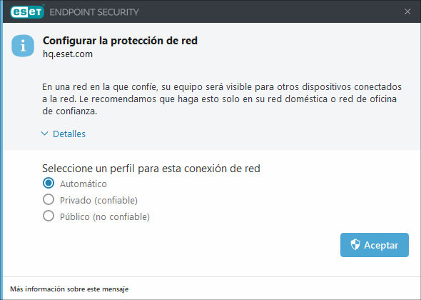 Configurar la protección de red
