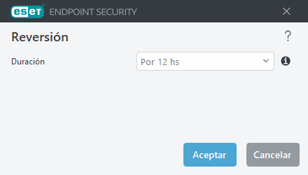 Intervalo de tiempo de reversión