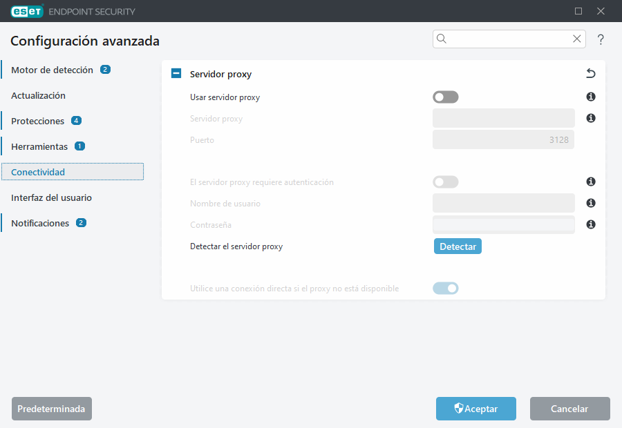Configuración avanzada de servidor proxy