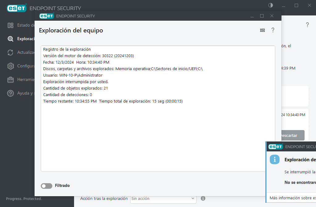 Exploración del equipo