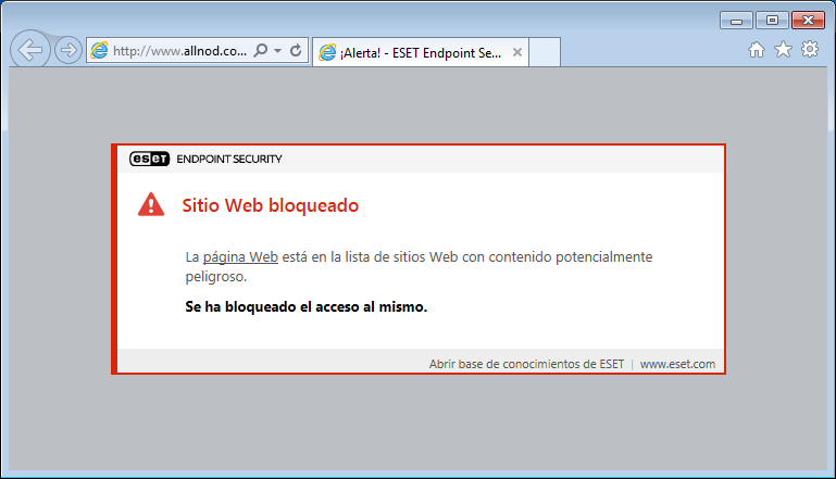 Sitio web bloqueado