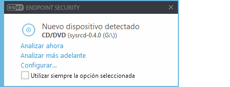 Notificación de nuevo dispositivo detectado