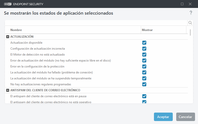 Estados de la aplicación