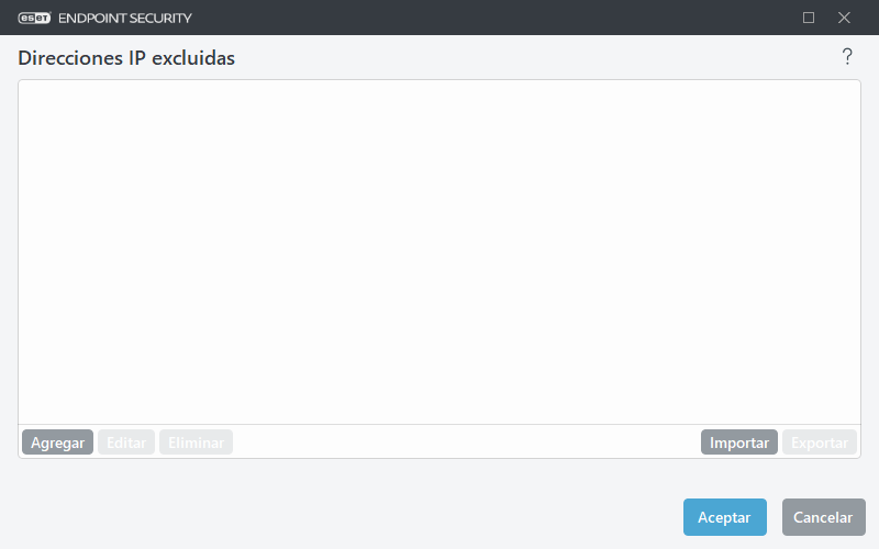 Direcciones IP excluidas