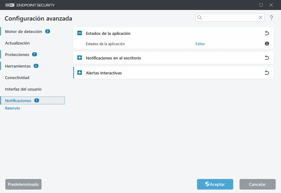 Configuración avanzada de notificaciones