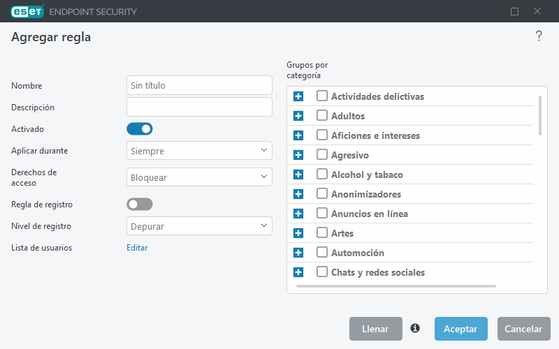 Grupos de categoría