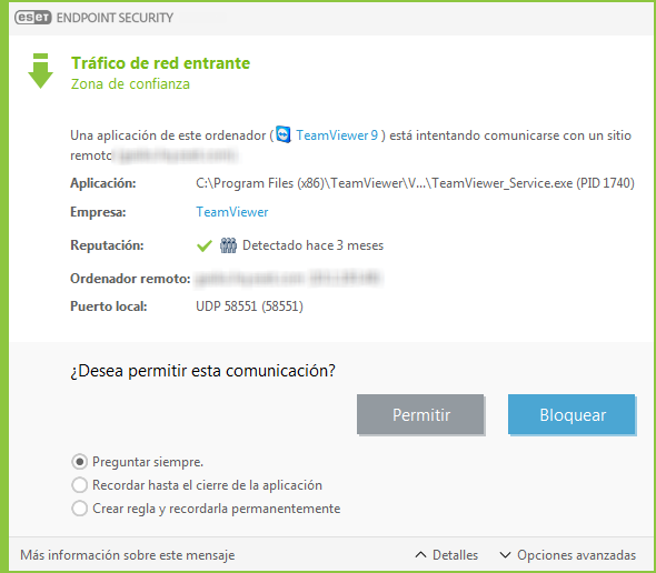 Tráfico de red entrante