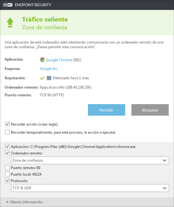 Tráfico saliente