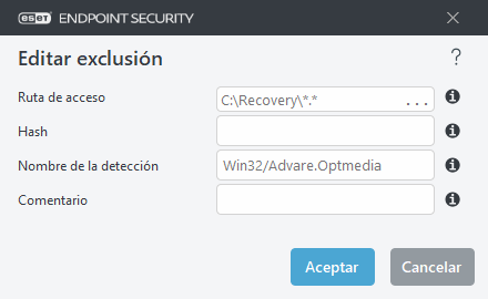 Editar amenaza de exclusión