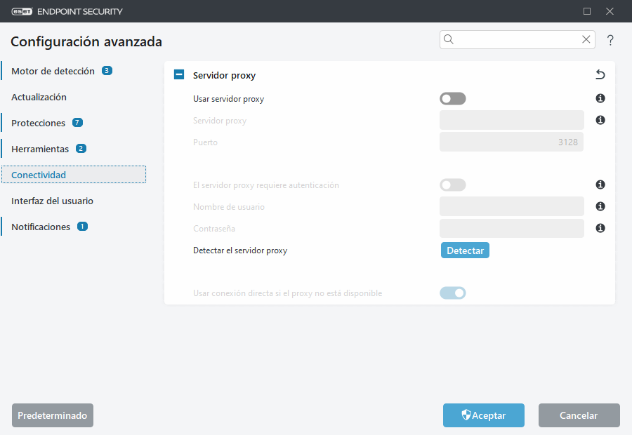 Configuración avanzada del servidor proxy