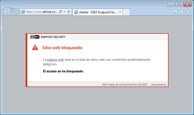 Sitio web bloqueado
