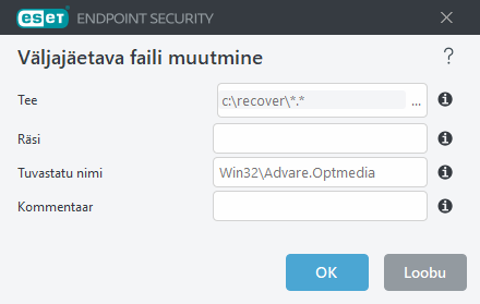 Ohu väljajätmise redigeerimine