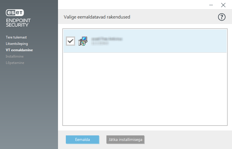Valige eemaldatav rakendus