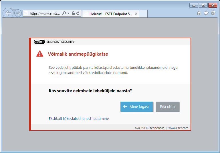 Võimalik andmepüügikatse