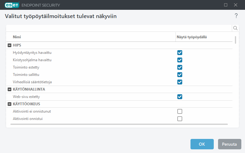 Työpöytäilmoitukset