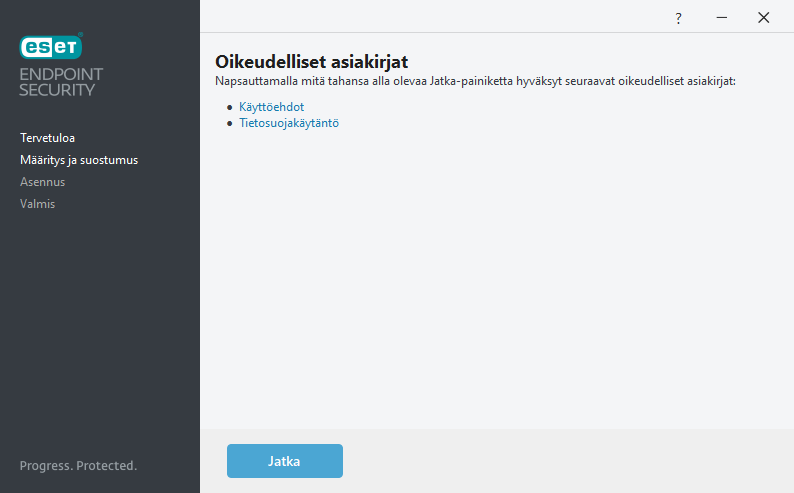 Asetukset ja käyttöoikeussopimus