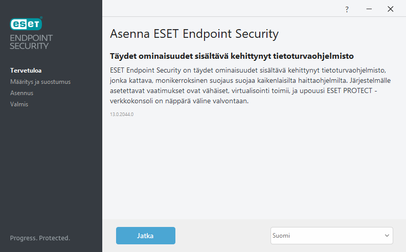 Asennus, tervetuloa