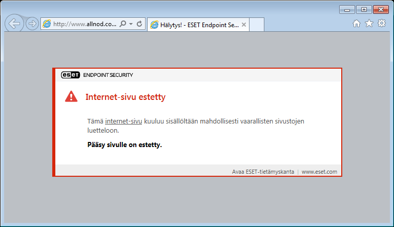 Internet-sivu estetty