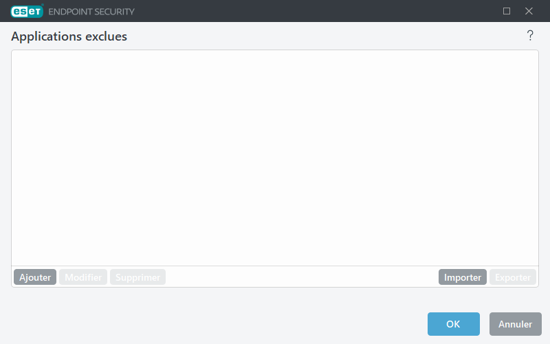 Applications exclues