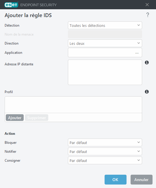 Ajouter la règle IDS