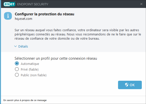 Configurer la protection du réseau