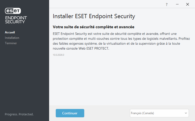 Bienvenue dans l'installation