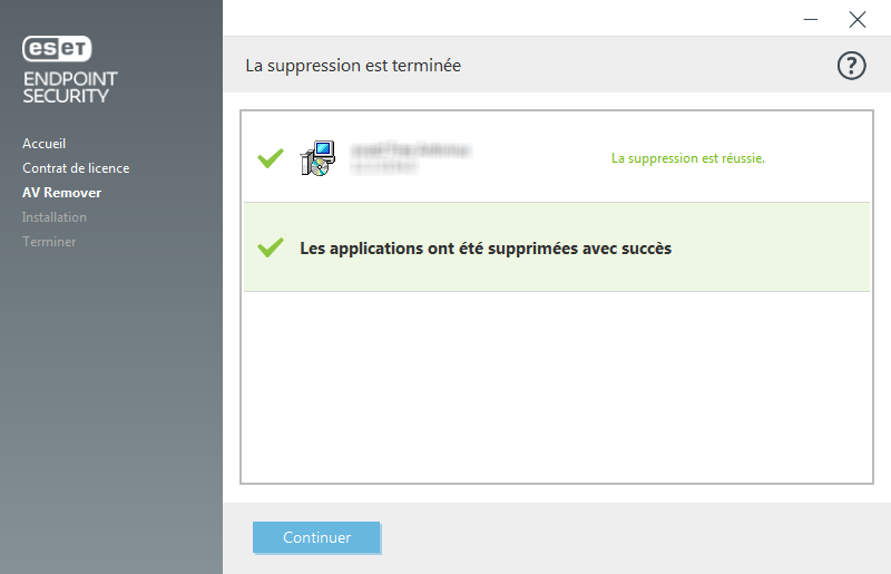 La suppression est terminée