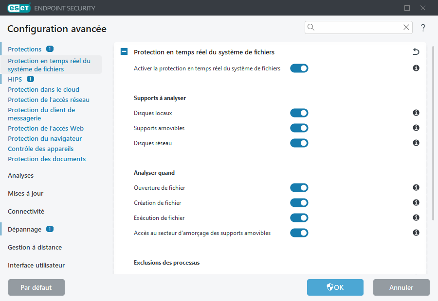 Configuration avancée