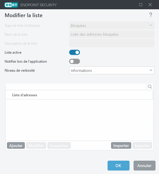 Gestion des listes d'URL