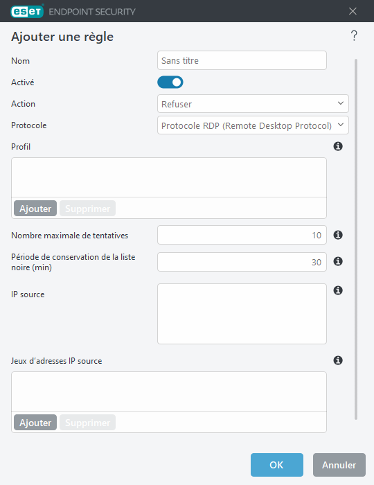 Ajouter une règle de protection contre les attaques par force brute