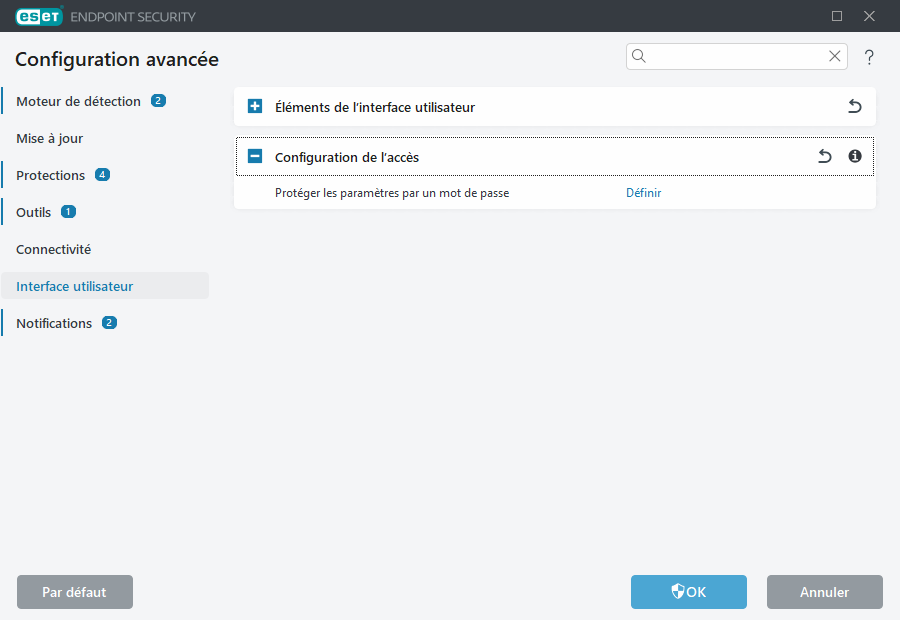Configurations avancées de la configuration de l'accès