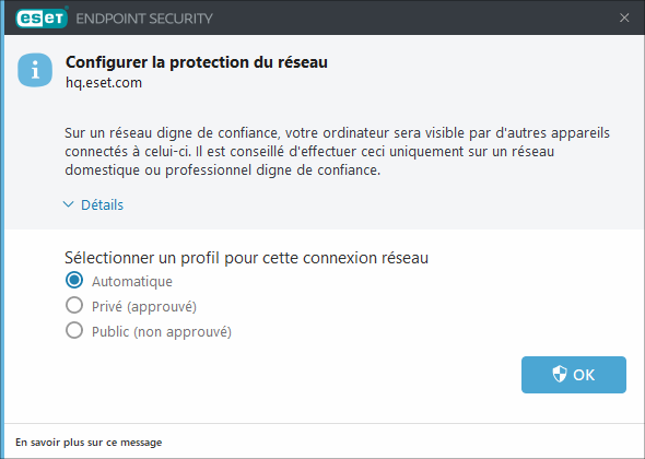 Configurer la protection du réseau