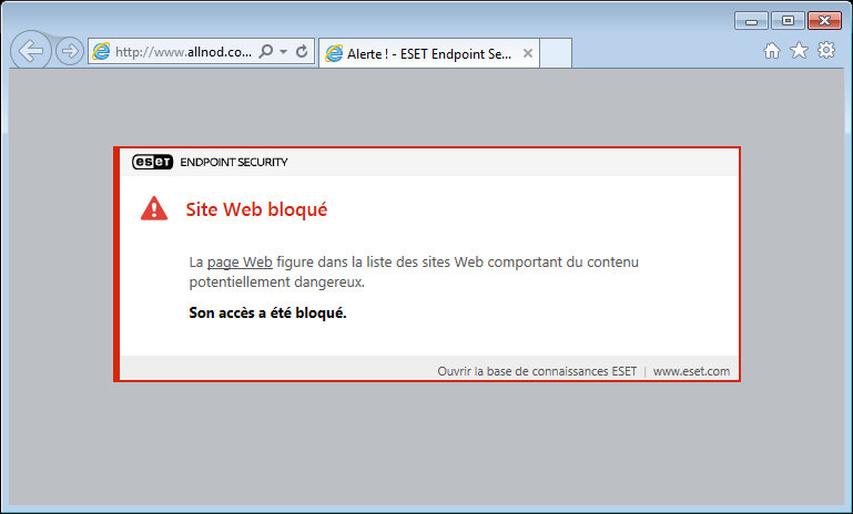Site Web bloqué