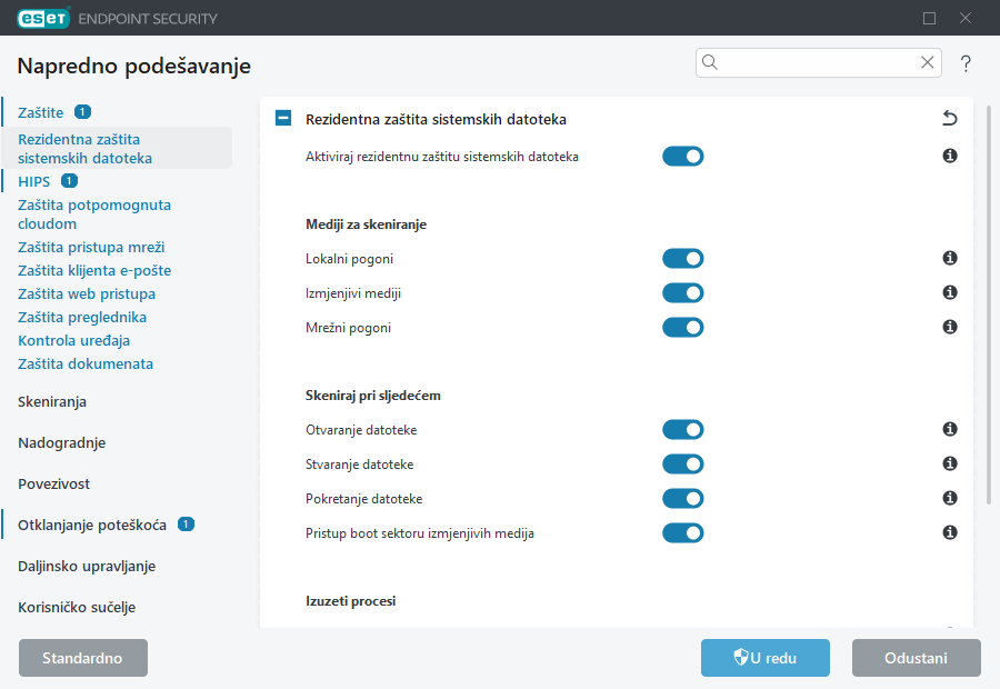Napredno podešavanje