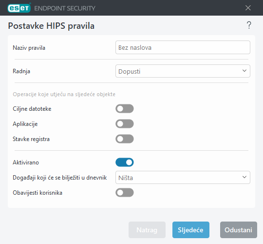 Postavke HIPS pravila