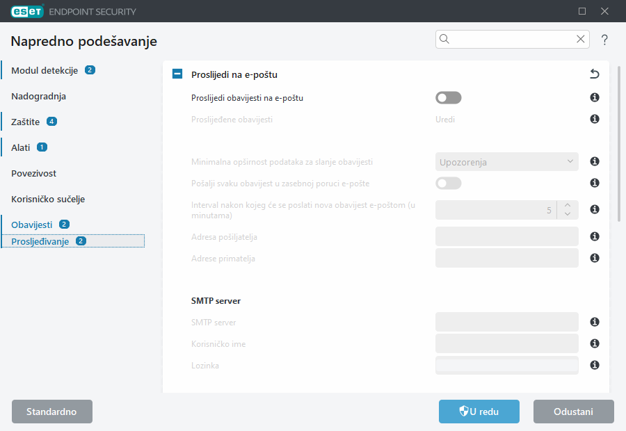 Napredno podešavanje prosljeđivanja