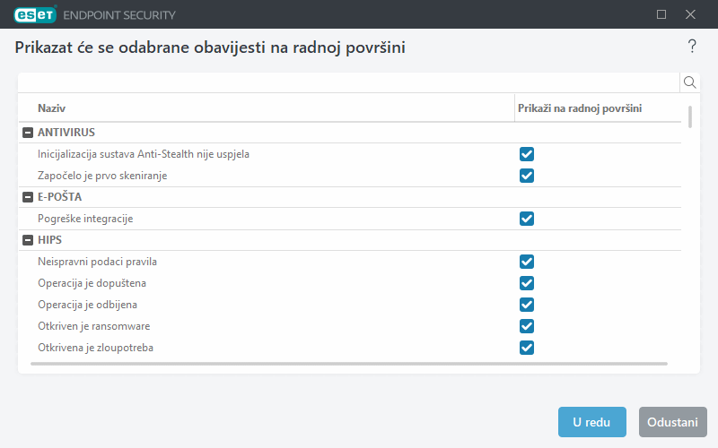 Obavijesti na radnoj površini