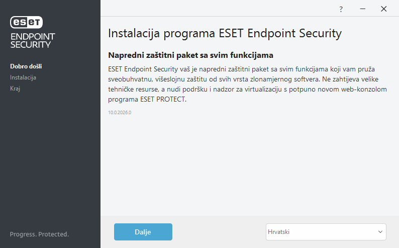 Dobrodošlica u instalaciju