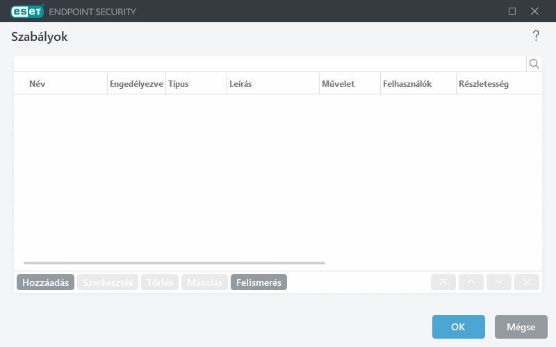 Eszközfelügyeleti szabályok szerkesztője