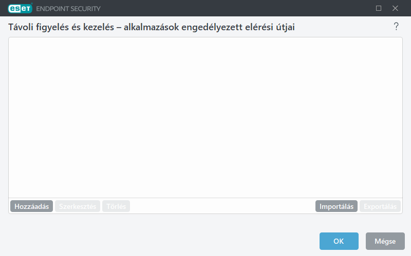 Távoli figyelés és kezelés – alkalmazások engedélyezett elérési útjai