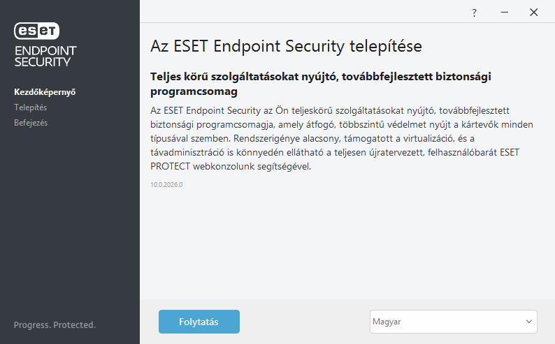 Telepítési üdvözlés
