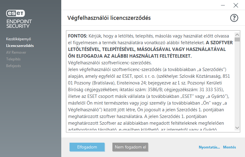 Végfelhasználói licencszerződés