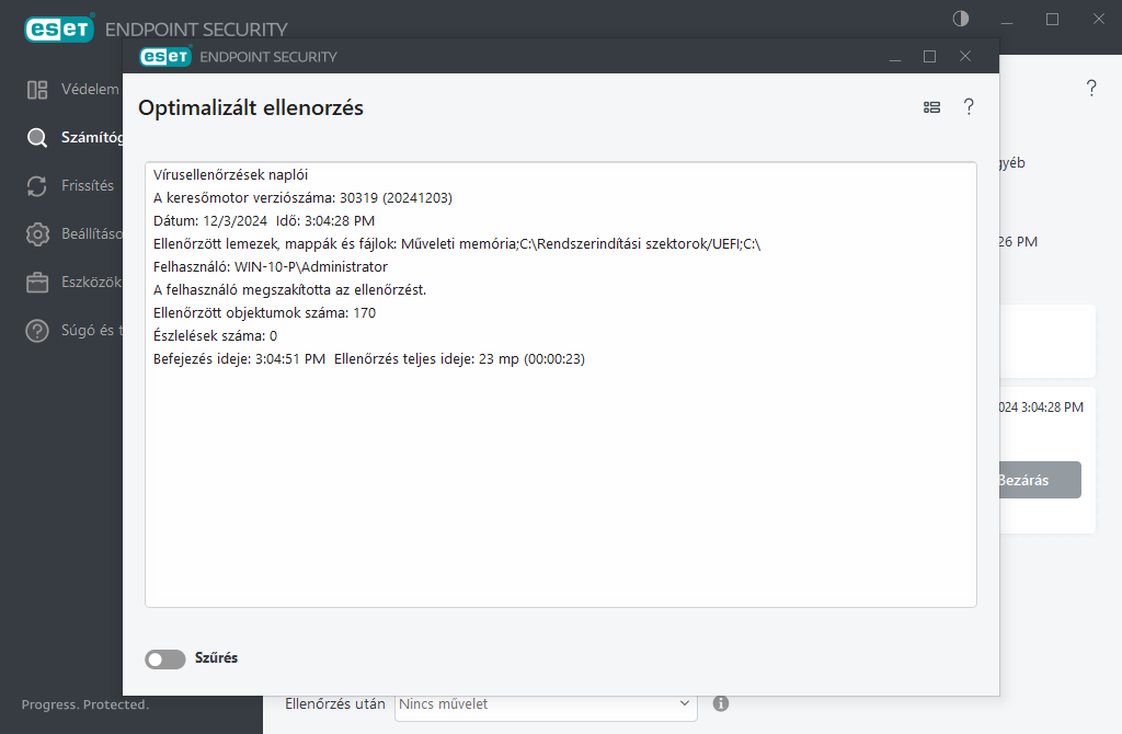 Számítógép ellenőrzése