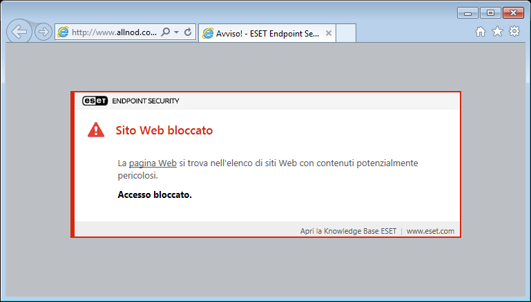 Sito web bloccato