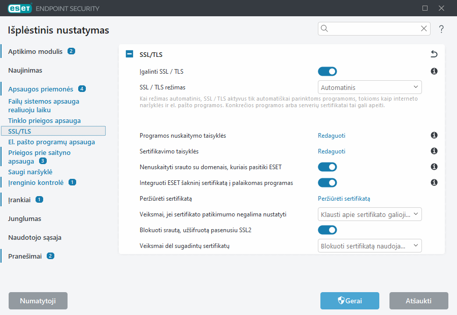 SSL / TLS išplėstinis nustatymas