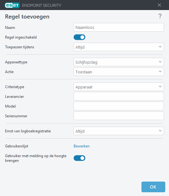 Regel voor Apparaatbeheer toevoegen