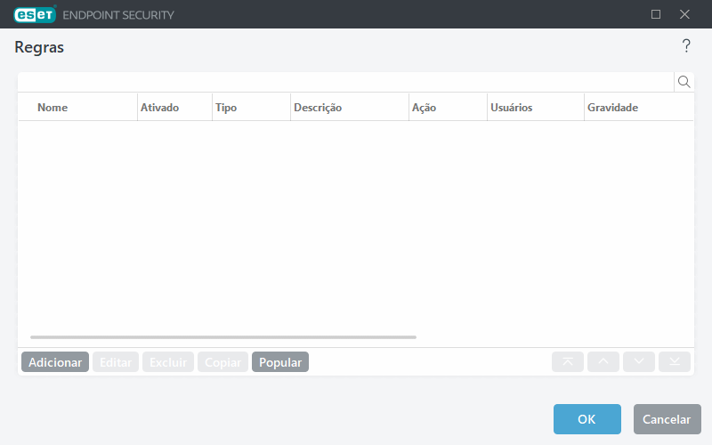 Editor de regras do controle de dispositivos