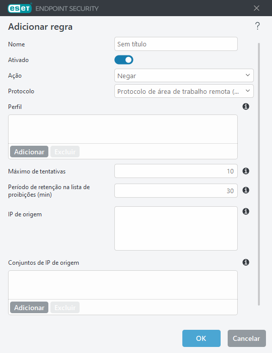 Adicionar regra de proteção contra ataque de força bruta