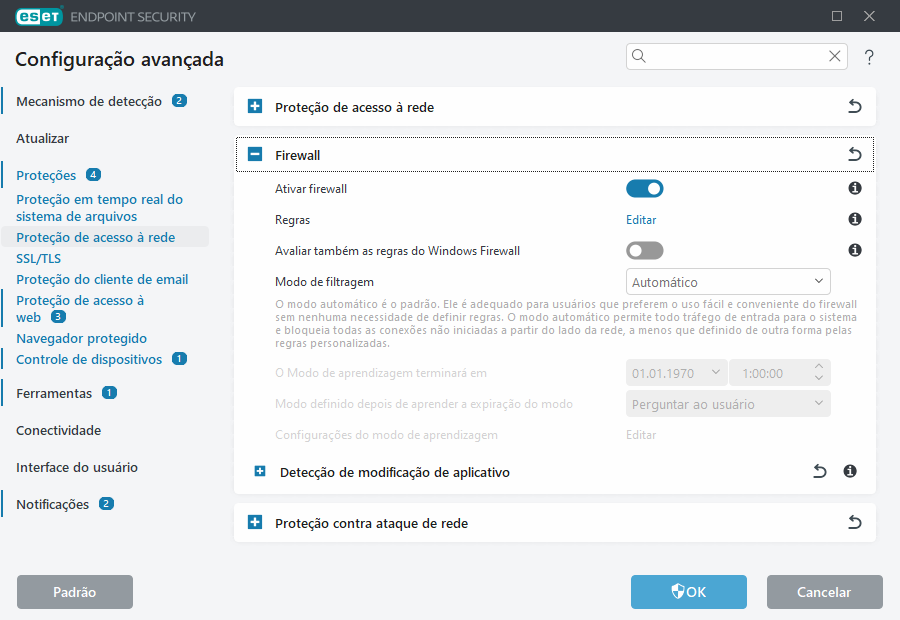 Configuração avançada do firewall