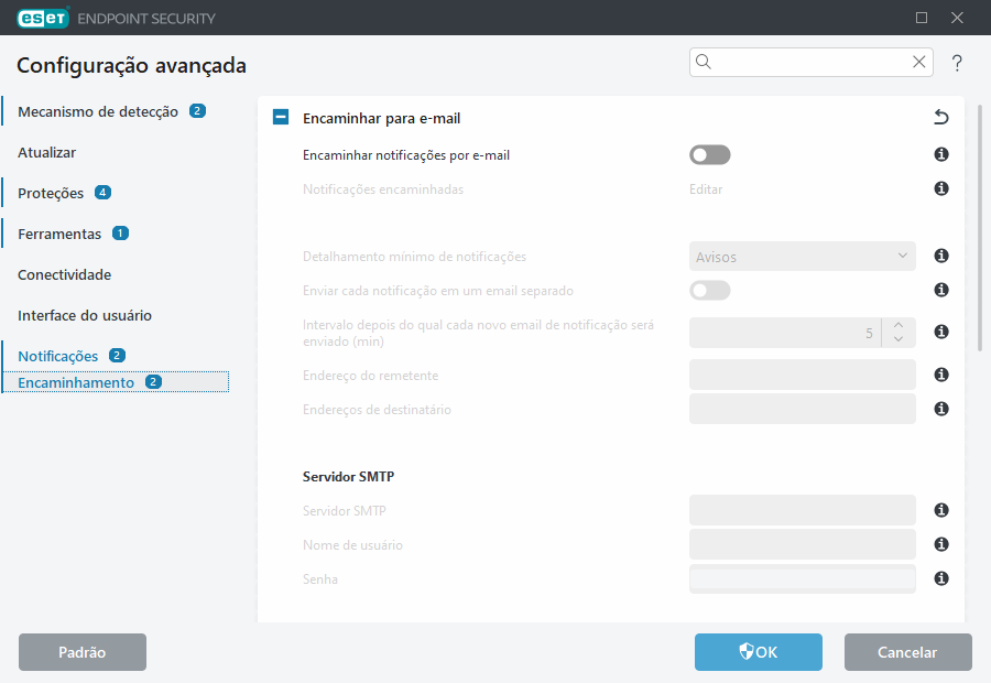 Configuração avançada de encaminhamento